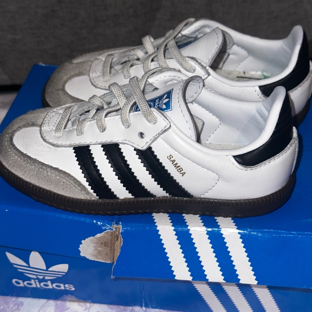 Adidas Samba Kids Sneakers - White, Black, and Gray
